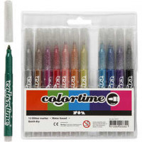 Colortime glitterstiften, lijndikte: 4,2 mm, diverse kleuren, 12stuks [HOB-37371]