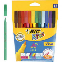 Visa fijne kleurstiften, lijndikte: 1,6 mm, diverse kleuren, 12stuks [HOB-37590]