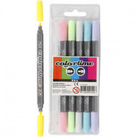 Colortime dubbelstift, lijndikte: 2,3+3,6 mm, pastelkleuren, 6stuks [HOB-37991]