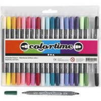 Colortime dubbelstift, lijndikte: 2,3+3,6 mm, extra kleuren, 20stuks [HOB-37992]