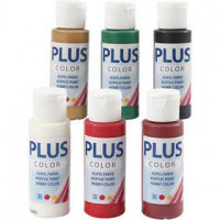 Plus Color acrylverf, Kerst verf, 6x60ml [HOB-39696]