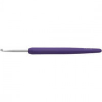 Haaknaald,  3 , l: 13,3 cm, paars, 1stuk, lengte handvat: 9,3 cm [HOB-42382]