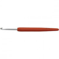 Haaknaald,  4 , l: 13,3 cm, oranje, 1stuk, lengte handvat: 9,3 cm [HOB-42384]