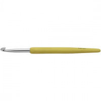 Haaknaald,  5 , l: 13,3 cm, geel, 1stuk, lengte handvat: 9,3 cm [HOB-42386]