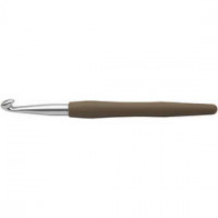 Haaknaald,  8 , l: 14,5 cm, bruin, 1stuk, lengte handvat: 9,8 cm [HOB-42387]