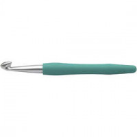 Haaknaald,  10 , l: 16 cm, groen, 1stuk, lengte handvat: 10,7 cm [HOB-42388]