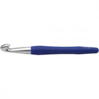 Haaknaald,  12 , l: 16 cm, blauw, 1stuk, lengte handvat: 10,7 cm [HOB-42389]