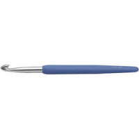 Haaknaald,  6 , l: 13,3 cm, blauw, 1stuk, lengte handvat: 9,3 cm [HOB-42390]