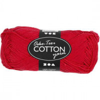 Cotton Yarn, L: 170 m, 8/4, 50 g, dark red [HOB-431240]