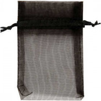 Organza Bags, size 7x10 cm, 10 pcs, black [HOB-4743902]