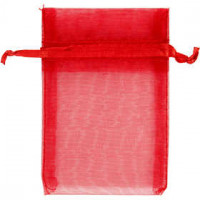 Organza Bags, size 7x10 cm, 10 pcs, red [HOB-4743903]