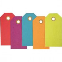 Cadeaulabels, afm 5x10 cm,  250 gr, kleuren assorti, 20stuks [HOB-510080]