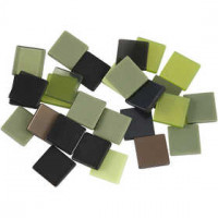 Mini mozaiek, afm 10x10 mm, dikte 2 mm, groen harmonie, 25gr [HOB-51925]