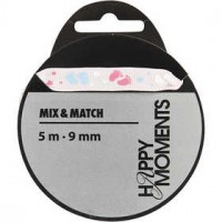 Decoratielint, roze, b: 9 mm, 5m [HOB-525017]