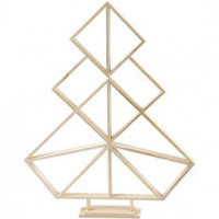 Geometrische kerstboom van hout, h: 60 cm, b: 47 cm, Keizerin boom, 1stuk [HOB-56197]
