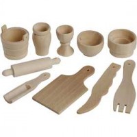 Keukengerei, l: 40-60 mm, berkehout, 50stuks [HOB-56470]