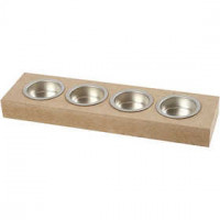 Waxinelichthouder, afm 25x7 cm, h: 2,5 cm, MDF, 1stuk [HOB-56707]