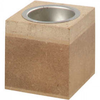 Waxinelichthouder, afm 6x6 cm, h: 6 cm, MDF, 1stuk [HOB-56719]