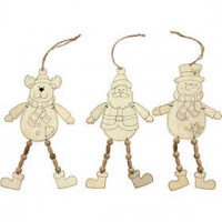 Kerst decoratie, h: 20 cm, dikte 4 mm, 3stuks [HOB-56727]