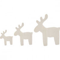 Kerst rendier, h: 3+5+8 cm, 30div [HOB-56788]