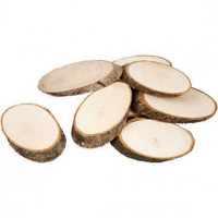 Houten schijf met bast, circa 7,5x4,5 cm, dikte 8 mm, 20stuks [HOB-56791]