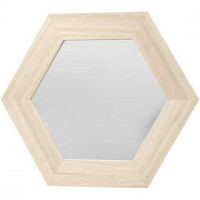 Lijst met spiegel, zeskant, afm 26x26 cm, uitsnede: 18x18 cm, Keizerin boom, 1stuk [HOB-57393]