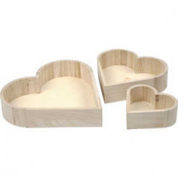 Hartvormige schalen, h: 13-25 cm, diepte 5-5,2 cm, Keizerin boom, 3stuks [HOB-57452]