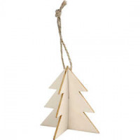 3D decoraties van hout, kerstboom, afm 7,5x7,5 cm, dikte 2 mm, 3sets [HOB-574980]