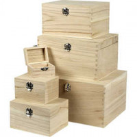 Set houten dozen, Keizerin boom, 6stuks [HOB-57542]