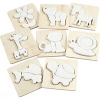 Puzzel, afm 15x15 cm, dikte 19 mm, 8 stuks, triplex [HOB-57601]