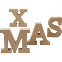 Kandelaar, X-MAS, h: 14,5 cm, dikte 3,2 cm, 4stuks [HOB-576210]