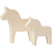 Paarden, h: 8+10 cm, b: 7+9,5 cm, triplex, 2stuks, dikte 1,8 cm [HOB-57922]