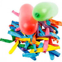 Ballonnen, diverse kleuren, l: 51+58 cm, lang, 100div [HOB-59102]