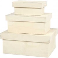 Dozen, afm 8,5x5,8x4 cm, afm 12,6x8,8x5,8 cm, triplex, 3stuks, afm 15,8x12,2x7 cm [HOB-59227]