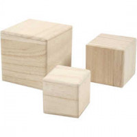 Kubussen, afm 5+6+8 cm, Keizerin boom, 3stuks [HOB-59228]