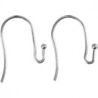 Franse oorbelhaken, l: 21 mm, dikte 0,7 mm, verzilverd, 6stuks [HOB-61275]