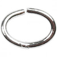 Ring, ovaal, dikte 1 mm, binnenmaat 4x6 mm, verzilverd, 40stuks [HOB-613740]