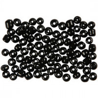 Rocailles, afm 6/0 , d: 4 mm, zwart, 25gr, gatgrootte 0,9-1,2 mm [HOB-682811]