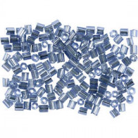 Rocailles, afm 8/0 , d: 3 mm, zilver blauw, 2-cut, 500gr, gatgrootte 0,6-1,0 mm [HOB-683302]