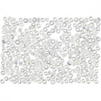 Rocailles, afm 15/0 , d: 1,7 mm, wit, 25gr, gatgrootte 0,5-0,8 mm [HOB-686800]