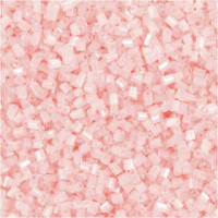 Rocailles, afm 15/0 , d: 1,7 mm, transparant roze, 2-cut, 25gr, gatgrootte 0,5 mm [HOB-687820]