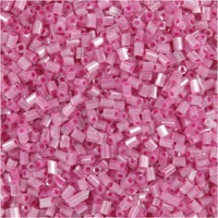 Rocailles, afm 15/0 , d: 1,7 mm, roze, 2-cut, 25gr, gatgrootte 0,5 mm [HOB-687830]