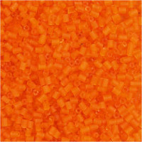 Rocailles, afm 15/0 , d: 1,7 mm, transparant oranje, 2-cut, 500gr, gatgrootte 0,5 mm [HOB-68786]