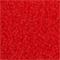 Rocailles, afm 15/0 , d: 1,7 mm, transparant rood, 2-cut, 500gr, gatgrootte 0,5 mm [HOB-68787]