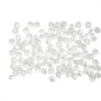 Glazen druppel kralen, d: 3 mm, gatgrootte 0,6 mm, Mat wit, 120gr [HOB-69657]