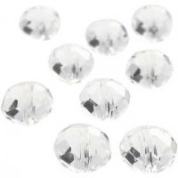 Kristal kralen, afm 10x12 mm, gatgrootte 1 mm, Transparant glans, plat rond, 30stuks [HOB-69668]