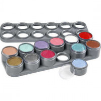 Schmink palletdoos op waterbasis, diverse kleuren, prinsessenkleuren, 12x15ml [HOB-77066]