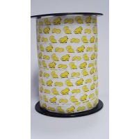 Krullint Pasen Kuikens Wit met Geel 10mm x 225 meter (1 rol) [HV-EAS10WY]