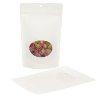 Stazakken Composteerbaar Kraft Wit met ovaal Venster 14,9x8,9x23,2cm | 312 gram (100 stuks) [ZBGEO7W]