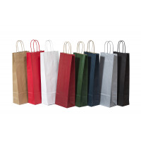 Draagtassen voor Flessen Bruin 18x8x39cm + kartonnen scheiding Kraft papier 110 g/m (50 stuks) [PAWF1839CD]